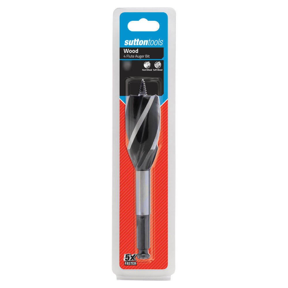 Sutton Tools D514 4 Flute Drill Auger Bit Hex Shank - Alloy Steel - AIMS Industrial Supplies