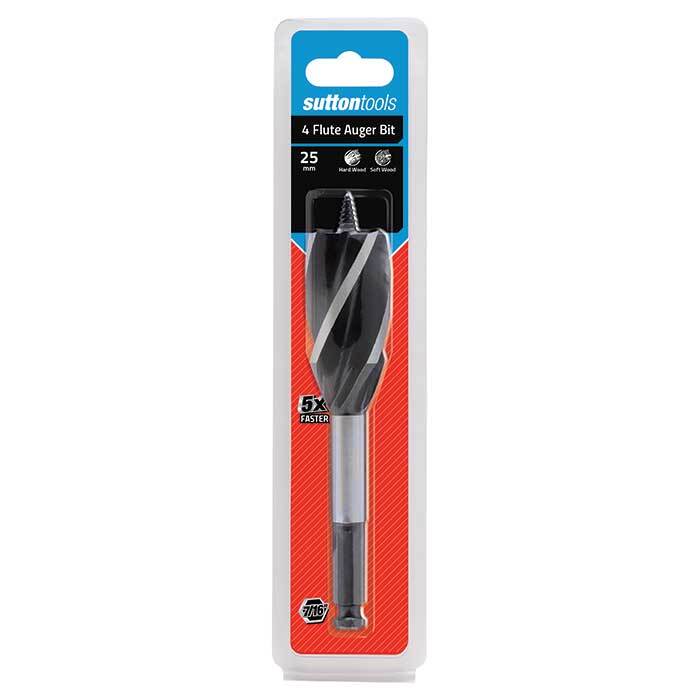 Sutton Tools D514 4 Flute Drill Auger Bit Hex Shank - Alloy Steel - AIMS Industrial Supplies