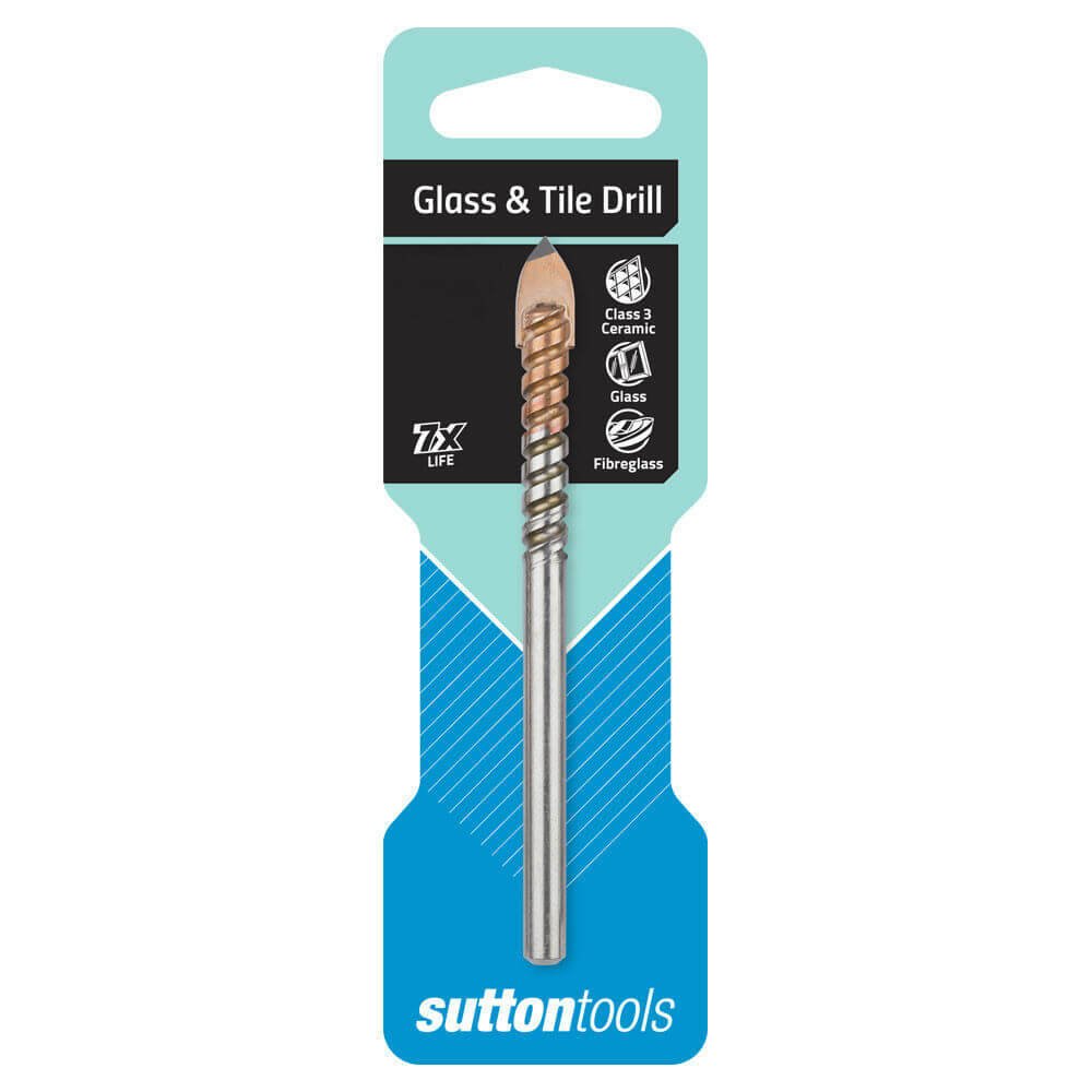 Sutton Tools D604 Glass & Tile Drill Bit - Tungsten Carbide Tip Carded - AIMS Industrial Supplies