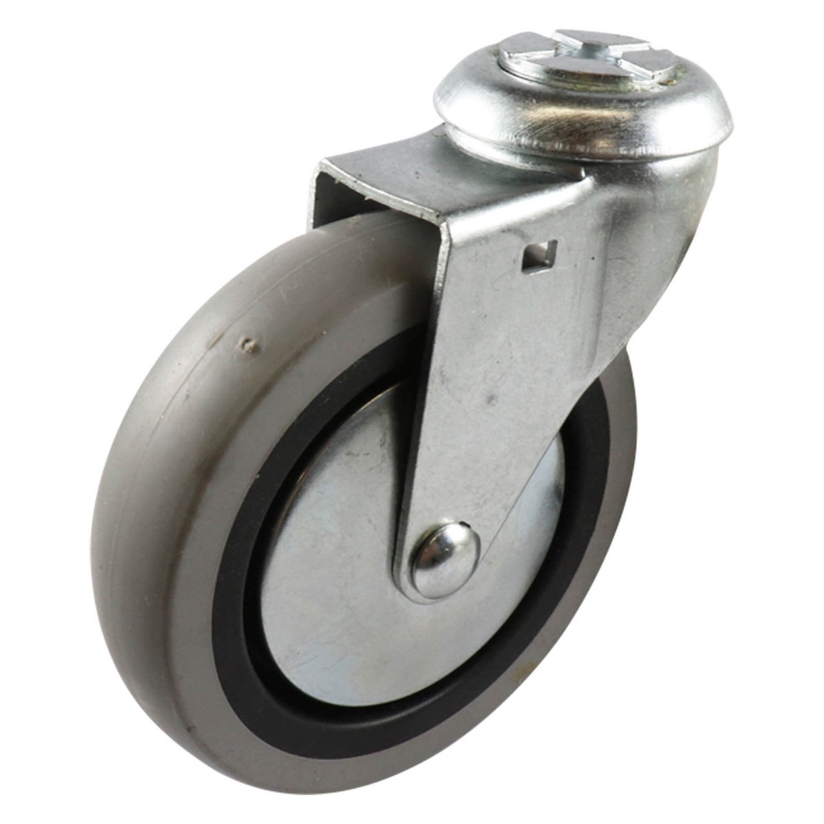 Swivel Bolt Hole Castor - Rubber Wheel, Grey G1 Series - AIMS Industrial Supplies