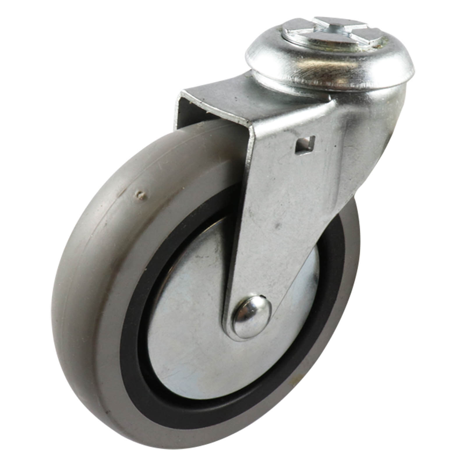 Swivel Bolt Hole Castor - Rubber Wheel, Grey G1 Series1