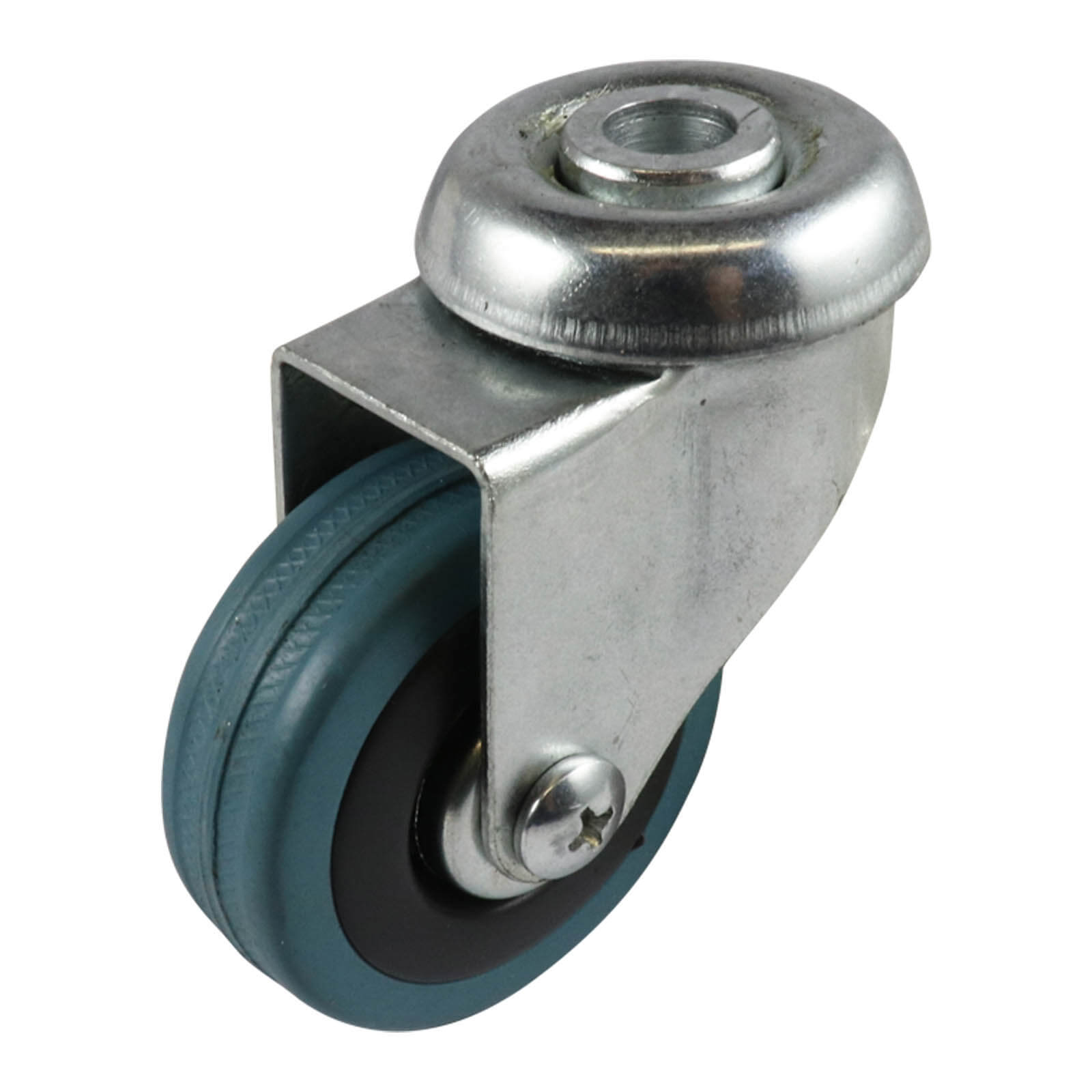 Swivel Plate Castor - Rubber Twin Wheel, Grey G2 Series1