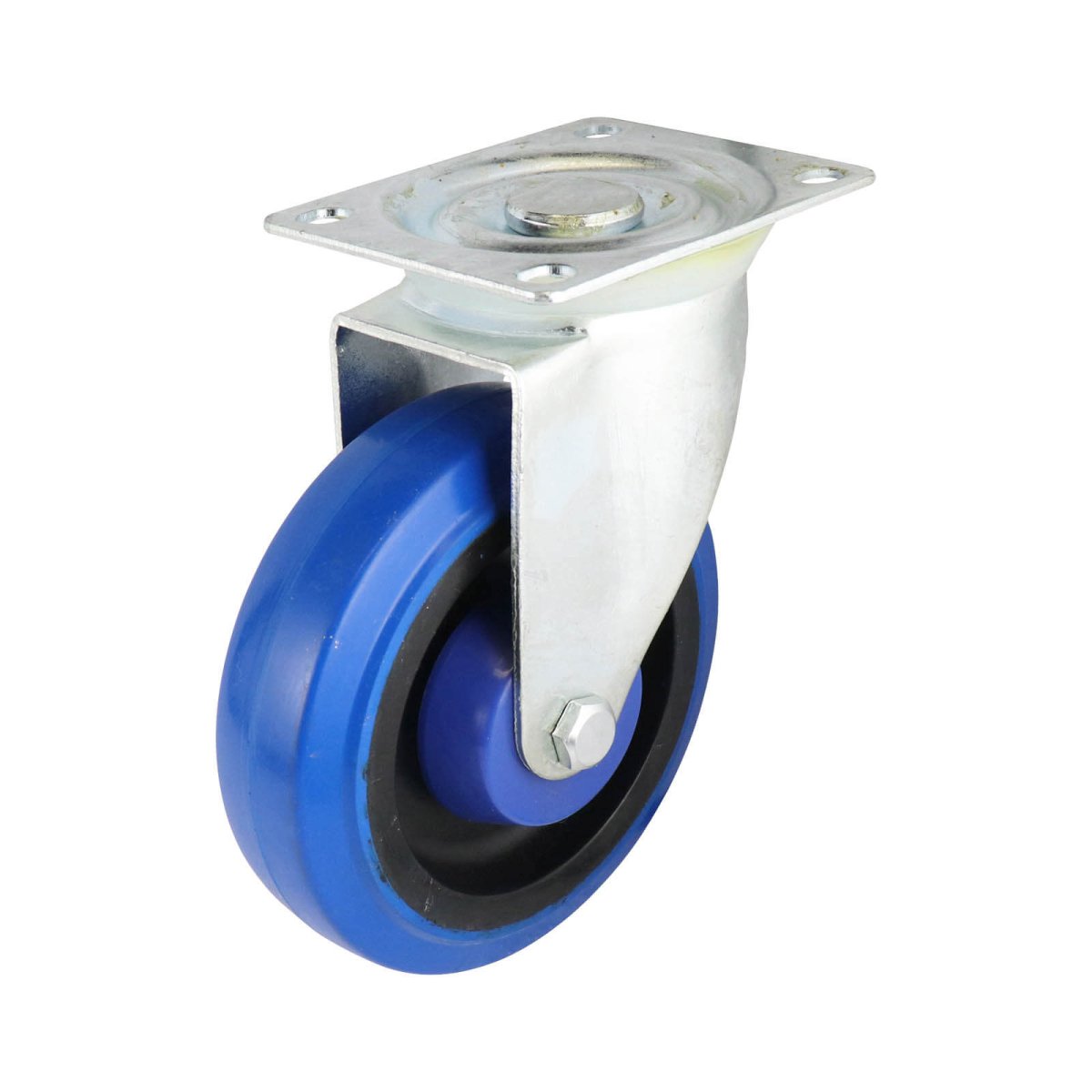 Swivel Plate Castor - Rubber Wheel, Blue I6 Series - AIMS Industrial Supplies