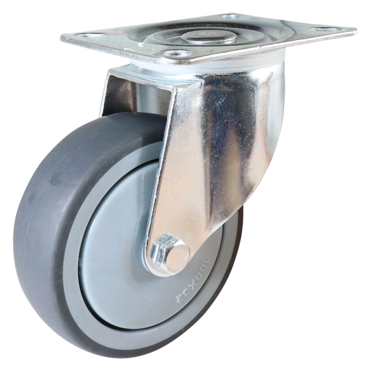 Swivel Plate Castor - Rubber Wheel, Grey I4 Series - AIMS Industrial Supplies