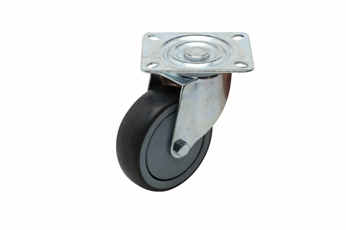 Swivel Plate Castor - Rubber Wheel, Grey I4 Series - AIMS Industrial Supplies