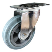 Swivel Plate Castor - Rubber Wheel, Grey I4 Series1
