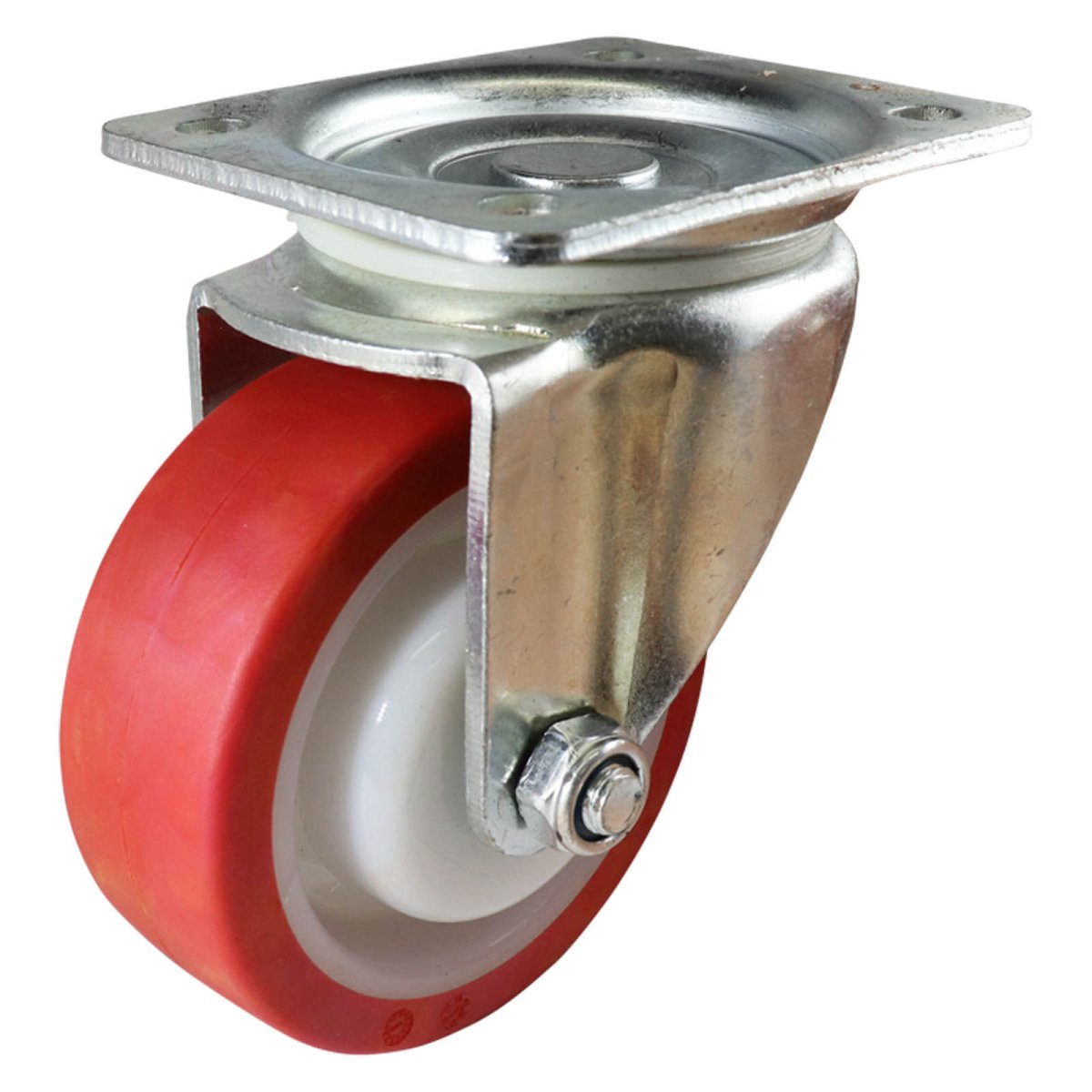 Swivel Plate Castor - Urethane Wheel, Red I3 Series - AIMS Industrial Supplies