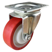 Swivel Plate Castor - Urethane Wheel, Red I3 Series - AIMS Industrial Supplies