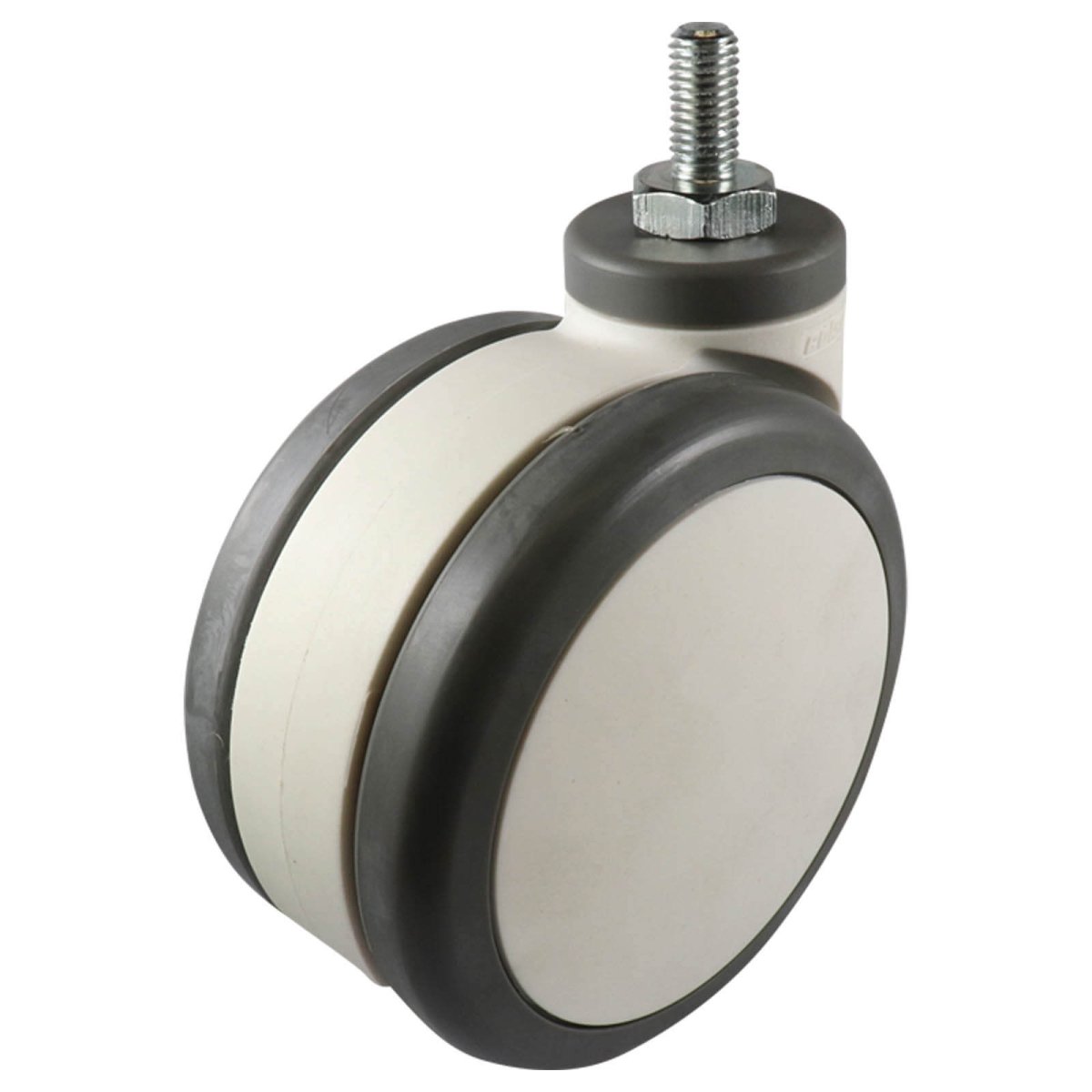 Swivel Stem Castor - Polyurethane Twin Wheel, White H6 Series - AIMS Industrial Supplies
