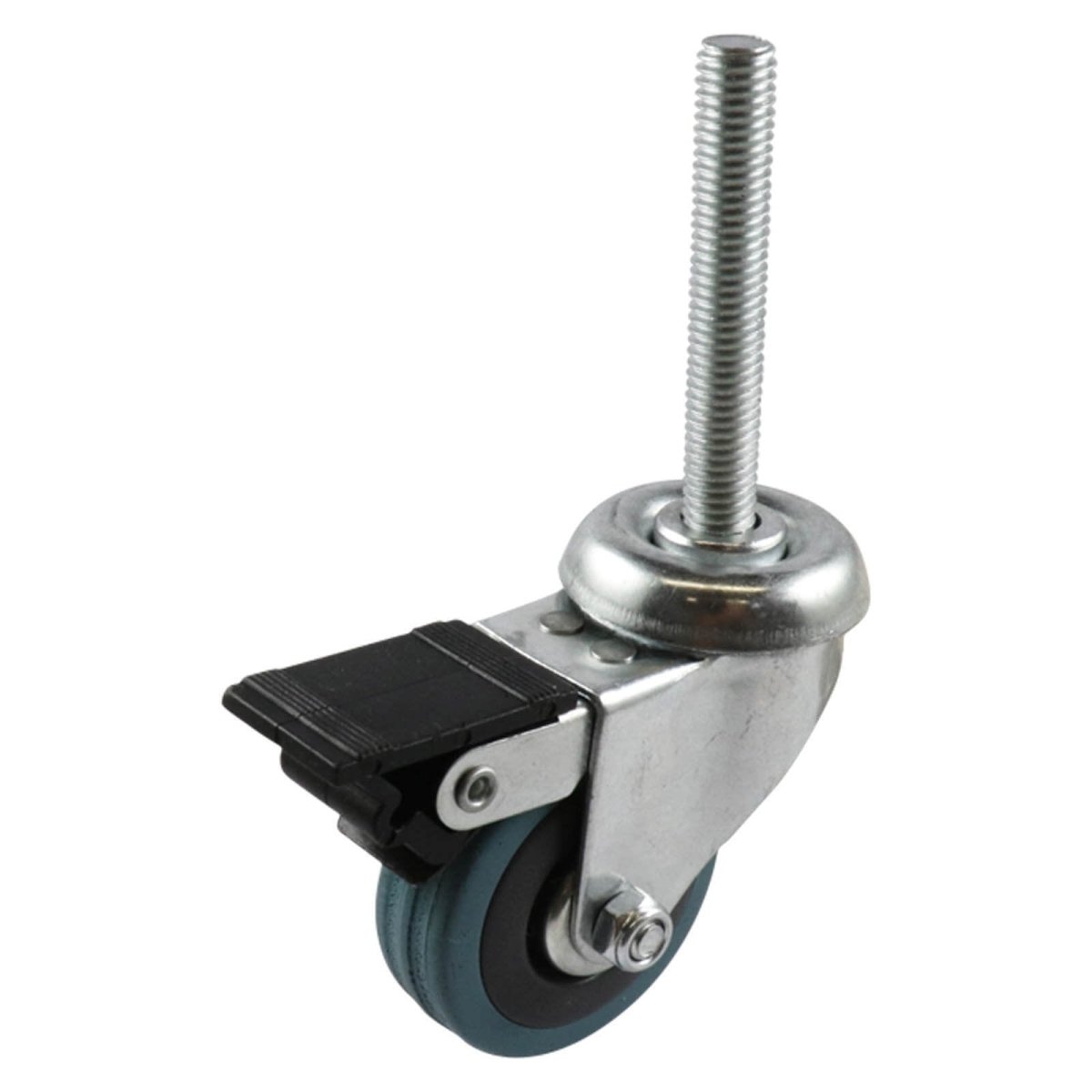 Swivel Stem Castor with Brake - Rubber Wheel, Grey G1 Series - AIMS Industrial Supplies