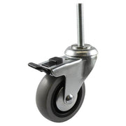 Swivel Stem Castor with Brake - Rubber Wheel, Grey G1 Series - AIMS Industrial Supplies