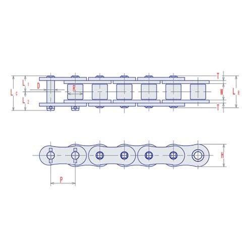 SY 140H-2 ASA Roller Chain Cottered Heavy Duplex 1-3/4" Pitch - Box of 10 Foot - AIMS Industrial Supplies