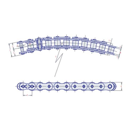 SY 40SB ASA Roller Chain Side Bow Simplex 1/2" Pitch - Box of 10 Foot2