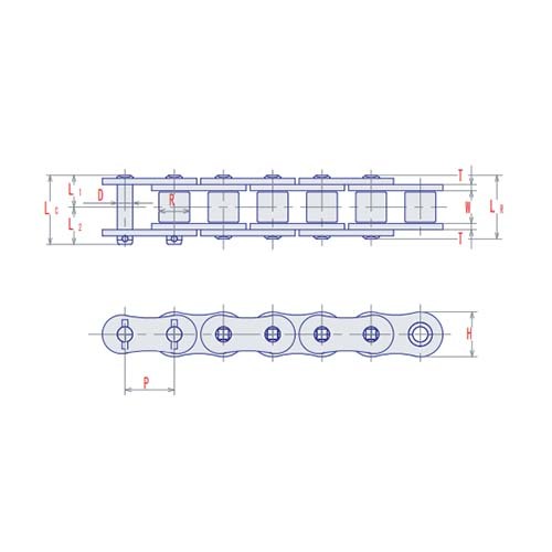 SY ASA Roller Chain Cottered Heavy Simplex 2
