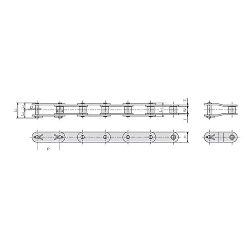 SY C2060H Roller Chain Aqua 1-1/2" Double Pitch - Box of 10 Foot - AIMS Industrial Supplies