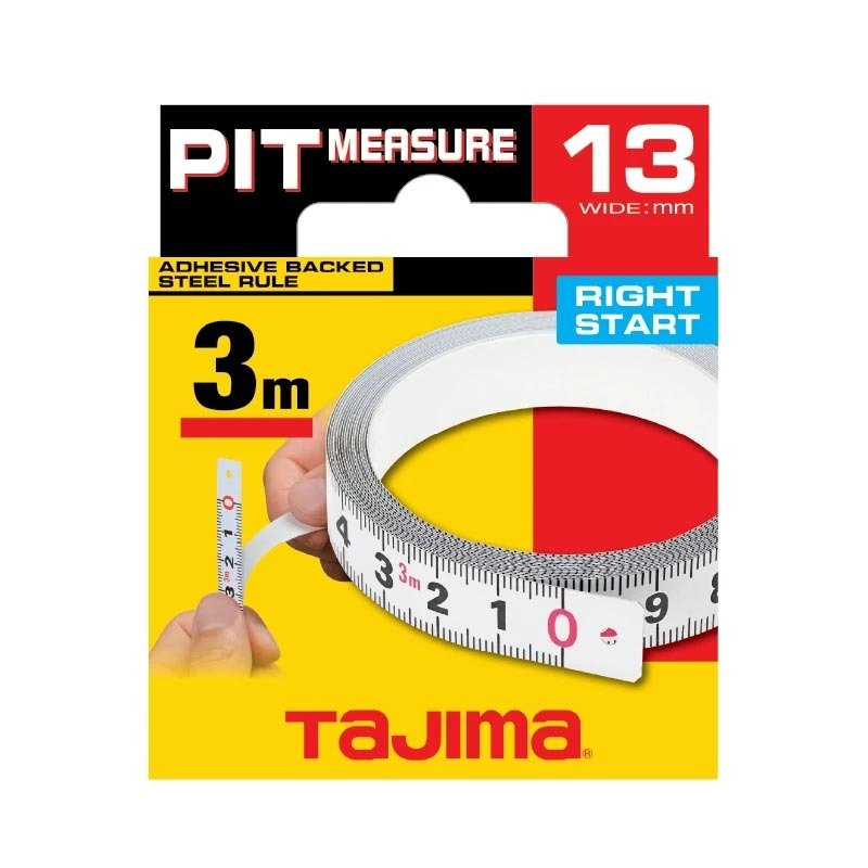Tajima Pit Measure Adhesive Tape 3m - Right To Left Read - AIMS Industrial Supplies