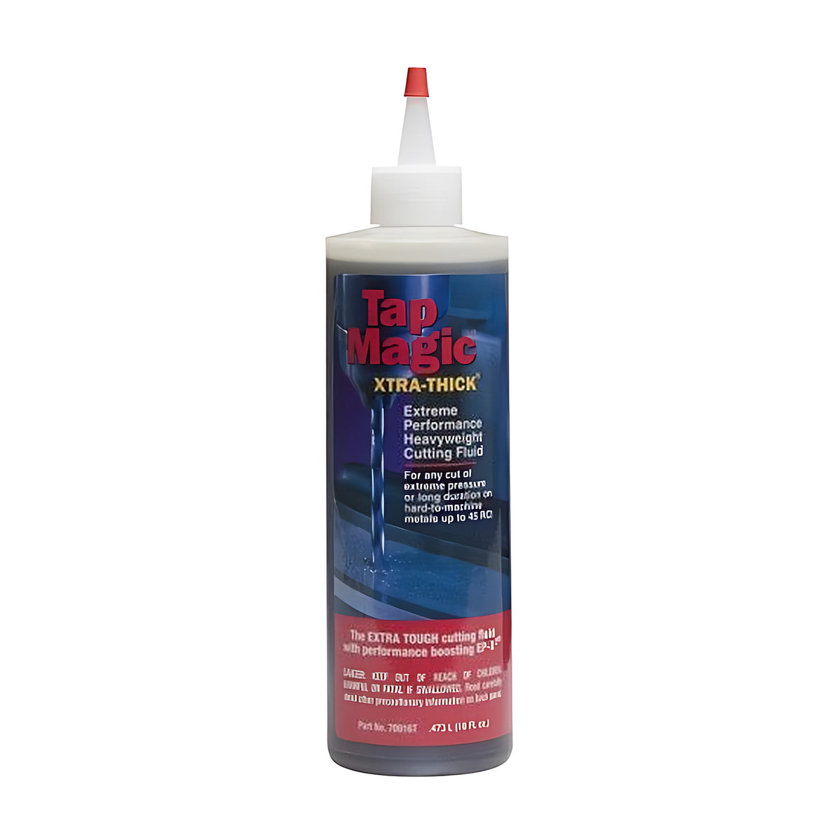 Tap Magic Xtra-Thick cutting fluid 70016T, 16 oz spout top bottle with a dark blue label