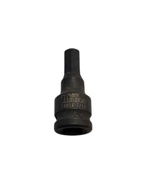 T&E Tools 7/16" SAE In - Hex Impact Socket - AIMS Industrial Supplies