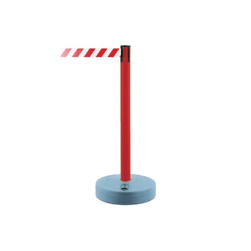 Tensabarrier Outdoor Stanchion System - Red Post Red/White Webbing