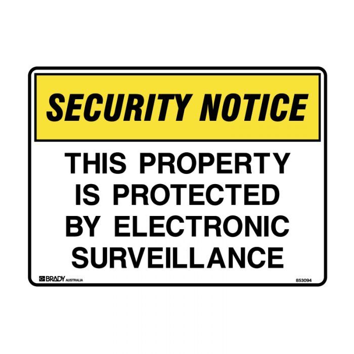 This Property Is Protected By Electronic Surveillance 150 x 110mm Self-Adhesive Vinyl 5/Pack