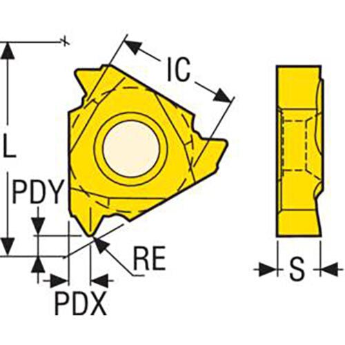 Thread Turning Insert 11NR - ISO Metric Thread Grade - CP500 (A2) - AIMS Industrial Supplies