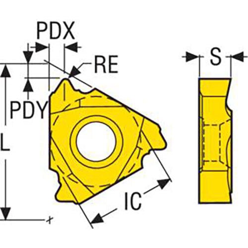 Thread Turning Insert 16ER - API Round Casing Thread Grade - CP500 - AIMS Industrial Supplies