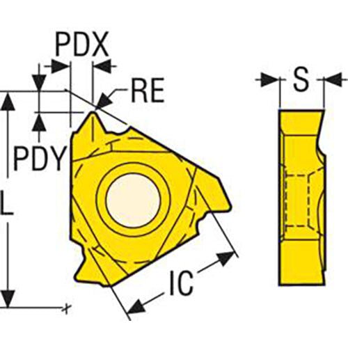 Thread Turning Insert 16ER - ISO Metric Thread Grade - CP500 (A) - AIMS Industrial Supplies