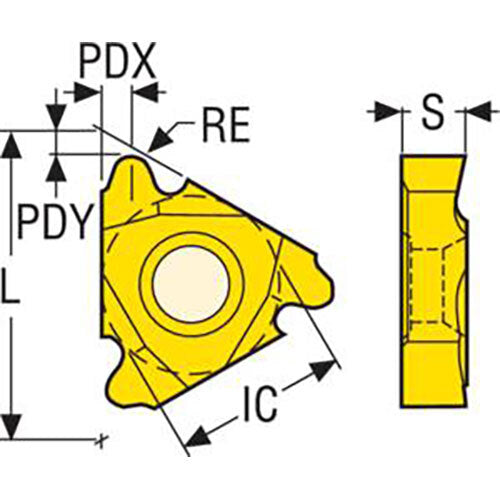 Thread Turning Insert 16ER - Round-DIN405 Thread  Grade-CP5002