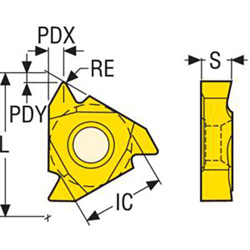 Thread Turning Insert 16ER-V Profile 55° Thread  Grade-CP500 (A)2