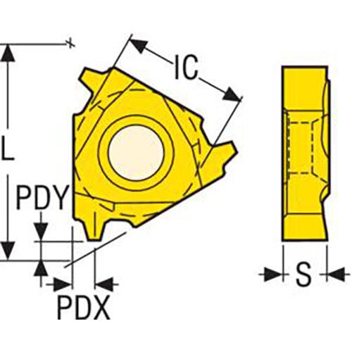 Thread Turning Insert 16NR - Am. ACME - G Thread Grade - CP500 - AIMS Industrial Supplies