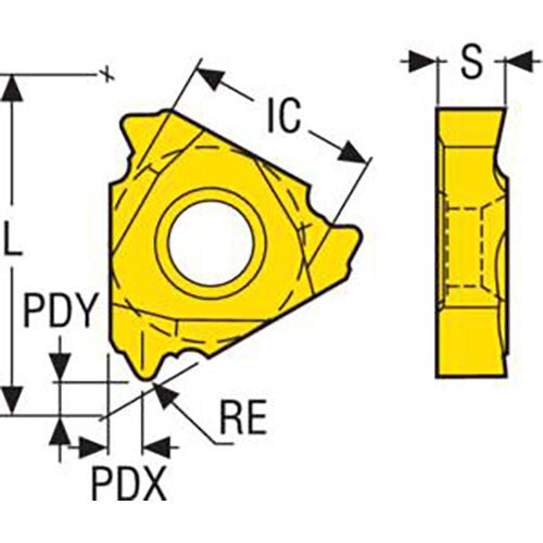 Thread Turning Insert 16NR - API Round Casing Thread Grade - CP500 - AIMS Industrial Supplies
