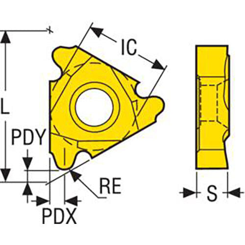 Thread Turning Insert 16NR - Round-DIN405 Thread  Grade-CP5002