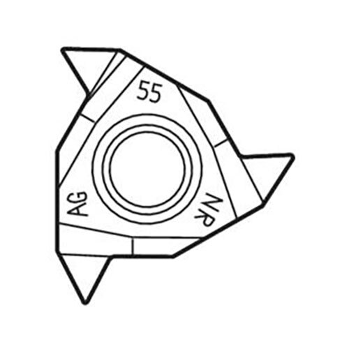 Thread Turning Insert 16NR-V Profile 55° Thread  Grade-CP500 (A)4