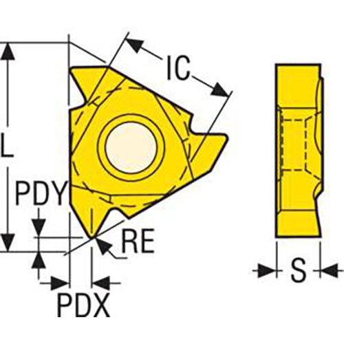 Thread Turning Insert 16NR - V Profile 60° Thread Grade - H15 - AIMS Industrial Supplies