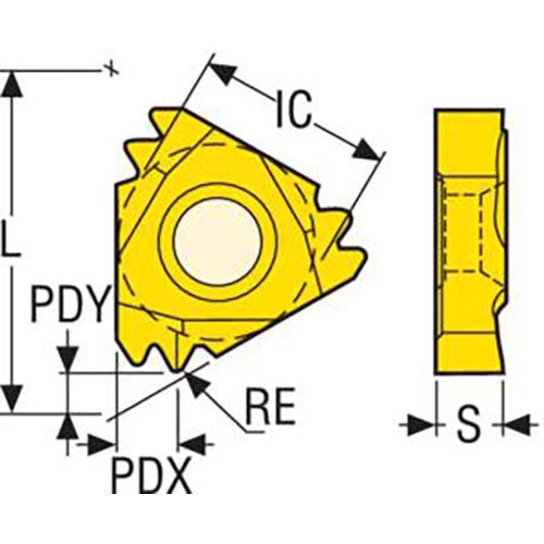 Thread Turning Insert 16NR - W Thread Grade - CP500 (TT) - AIMS Industrial Supplies