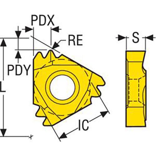 Thread Turning Insert 22ER - ISO Thread Grade - CP500 (3 Teeth) - AIMS Industrial Supplies