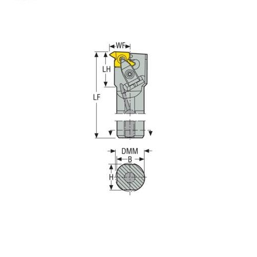 Thread Turning Toolholder Clamp - Coolant-Heavy Duty (CNR/L) 20/26mm Cutting Edge Length2