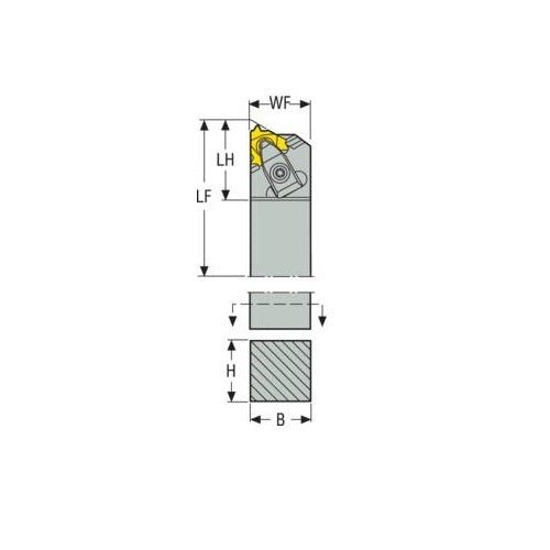 Thread Turning Toolholder Clamp - Heavy Duty (CER/L) 16mm Cutting Edge Length - AIMS Industrial Supplies