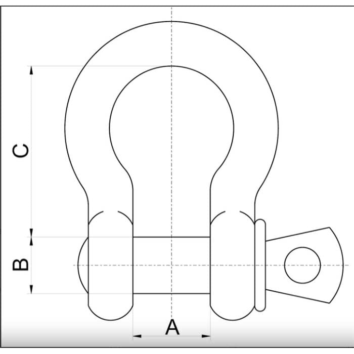 Toho Yellow Screw Pin Bow Shackle Galvanised Grade S - AIMS Industrial Supplies