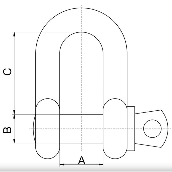 Toho Yellow Screw Pin Dee Shackle Galvanised Grade S2