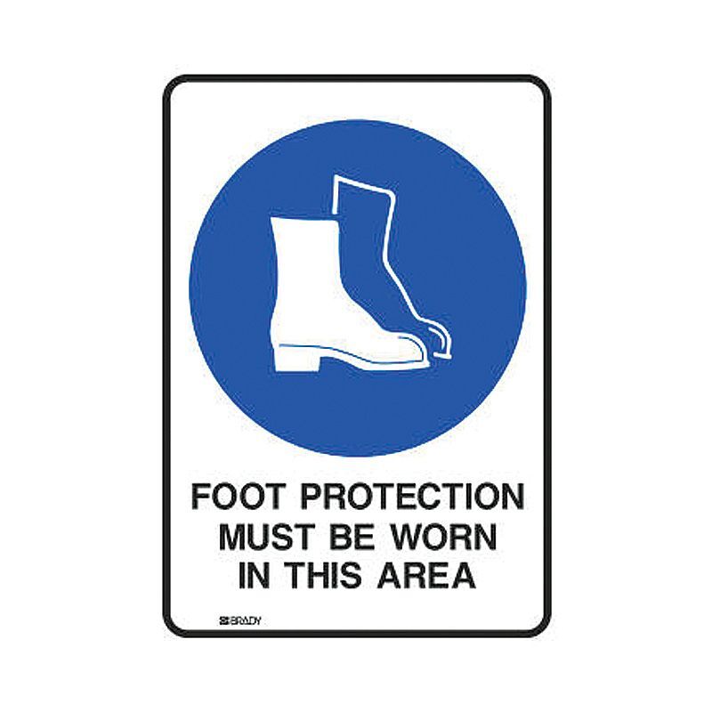 ToughWash Sign - Foot Protection Must Be Worn In This Area 254 x 355.6mm