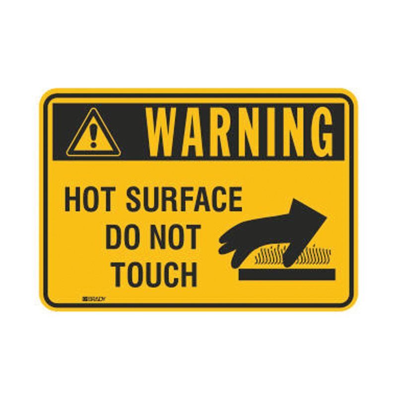 ToughWash Sign - Warning Hot Surface Do Not Touch  254 x 355.6mm
