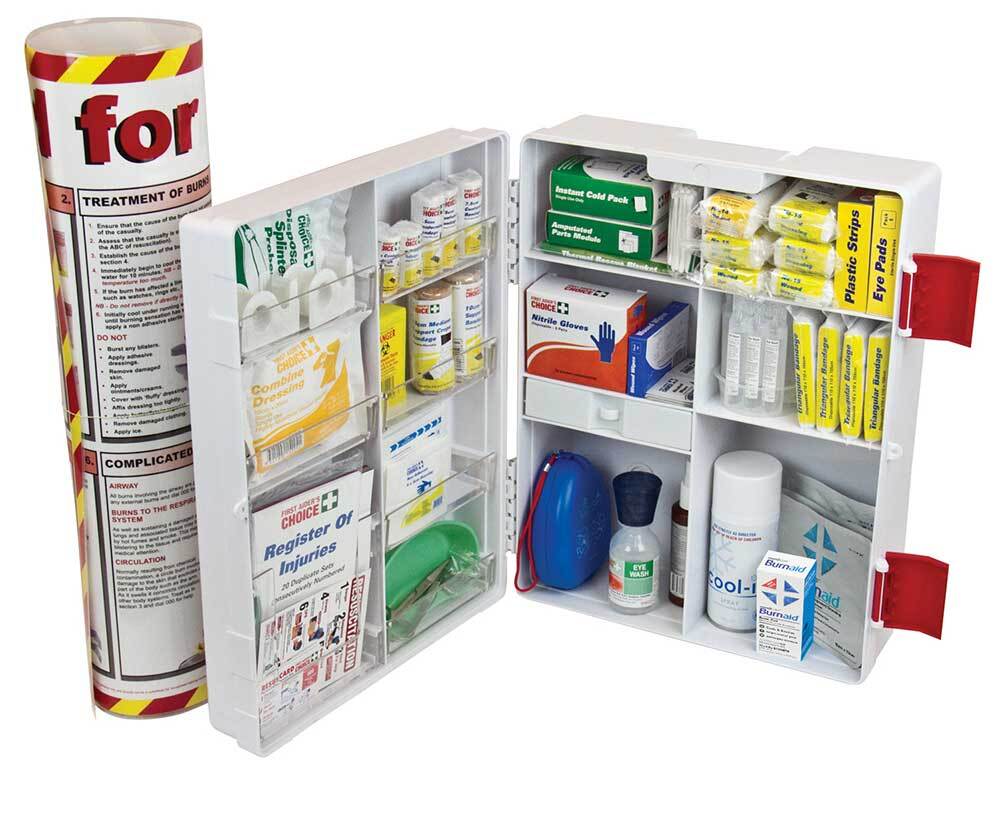 Trafalgar Burns First Aid Kit Wall Mount (Plastic Case) - AIMS Industrial Supplies