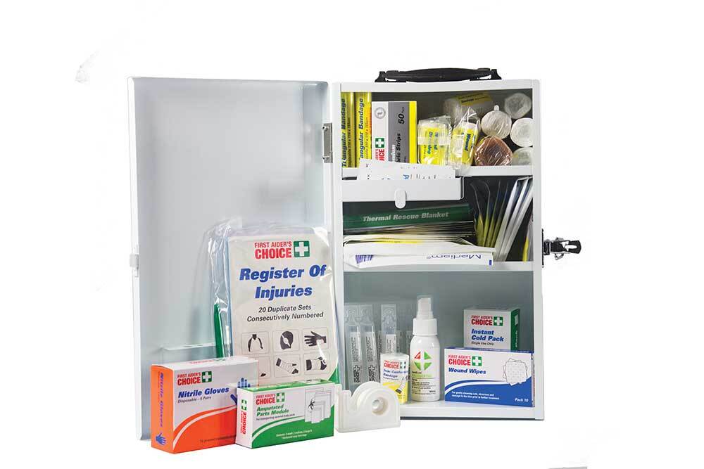 Trafalgar WM1 Workplace First Aid Kit Metal Case Wall Mount - AIMS Industrial Supplies