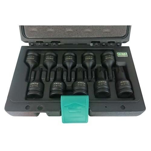 Trax 10 Pcs 1/2" Dr. Torx Impact Socket Bit Set H5-IBS40010T - AIMS Industrial Supplies