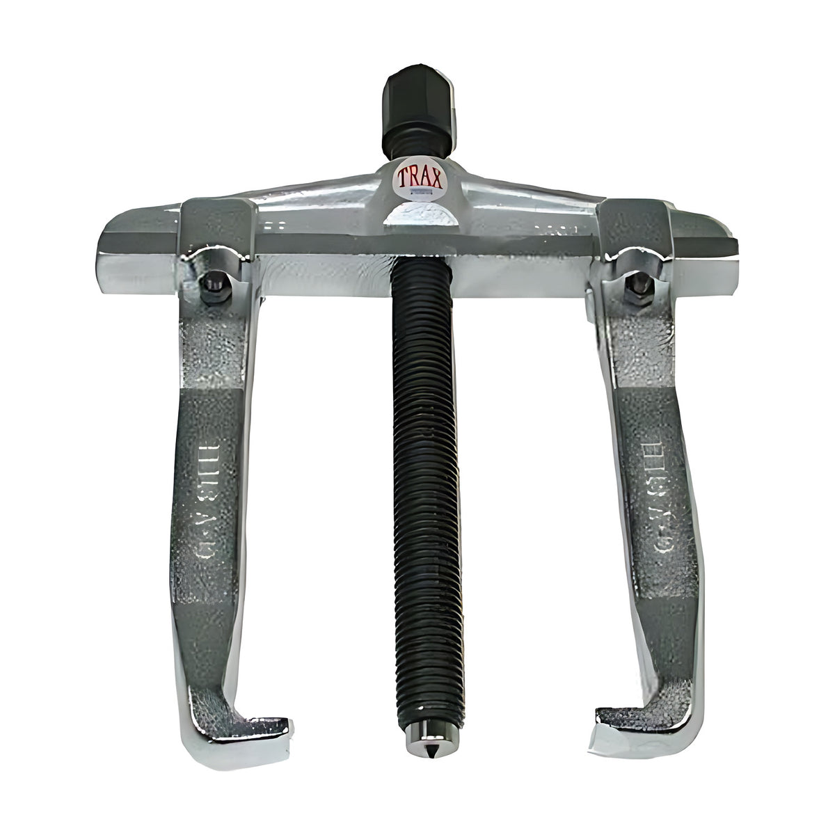 Trax 2-jaws arm gear puller, metric, silver jaws with black centre screw and Trax label, on white background