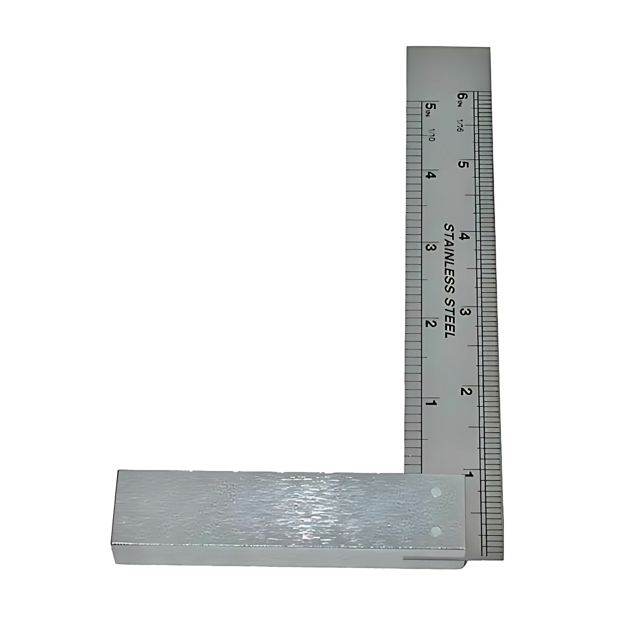 Trax 200mm stainless steel square with printed ruler scale, ARX-GS1008, on white background