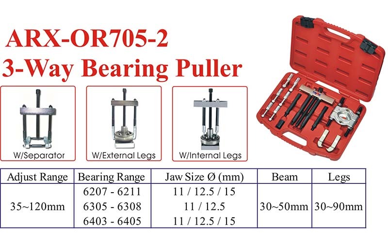 Trax 3-Way Bearing Puller Kit - ARX-OR705-22