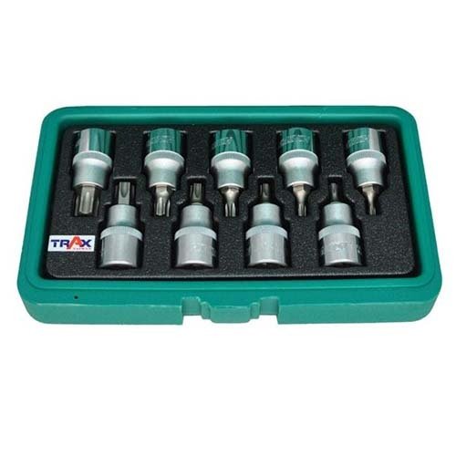 Trax 9Pcs 1/2" Dr. Tamperproof Torx Bit Set ARX-SB4009RB - AIMS Industrial Supplies