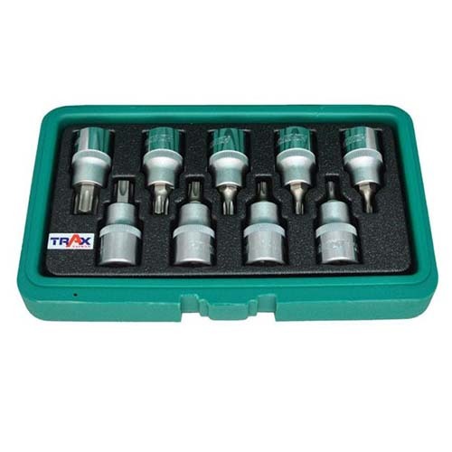 Trax 9Pcs 1/2" Dr. Tamperproof Torx Bit Set ARX-SB4009RB1